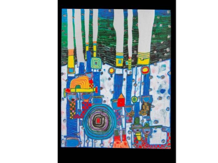 Hundertwasser Art Card (944) Blue Blues