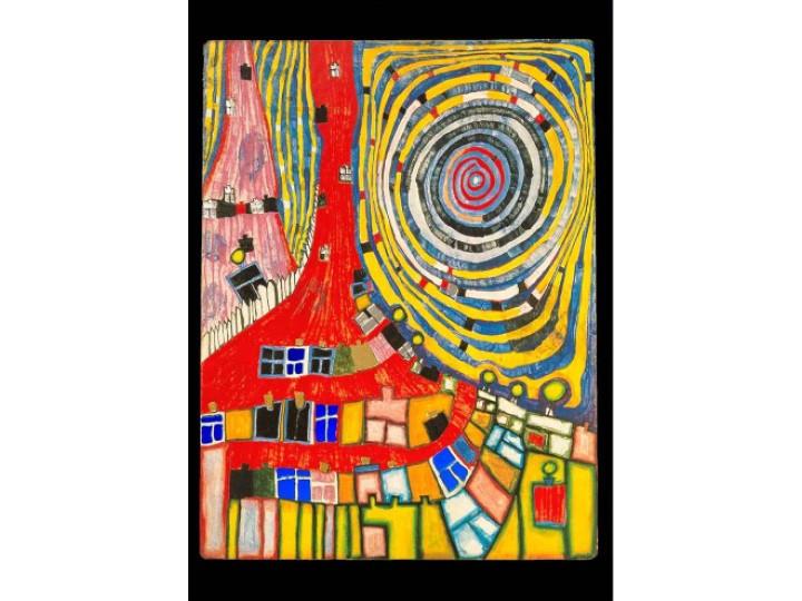 Hundertwasser Art Card (946) Mountain Climbing Windows