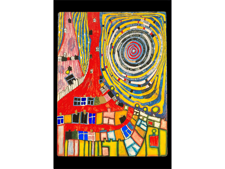 Mountain Climbing Windows (946) - Hundertwasser Art Card