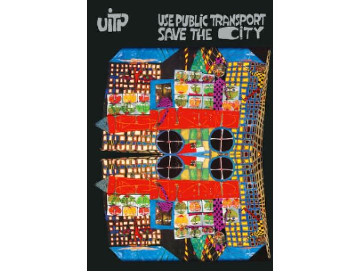 Hundertwasser Art Card (138B) Use Public Transport - Save the City
