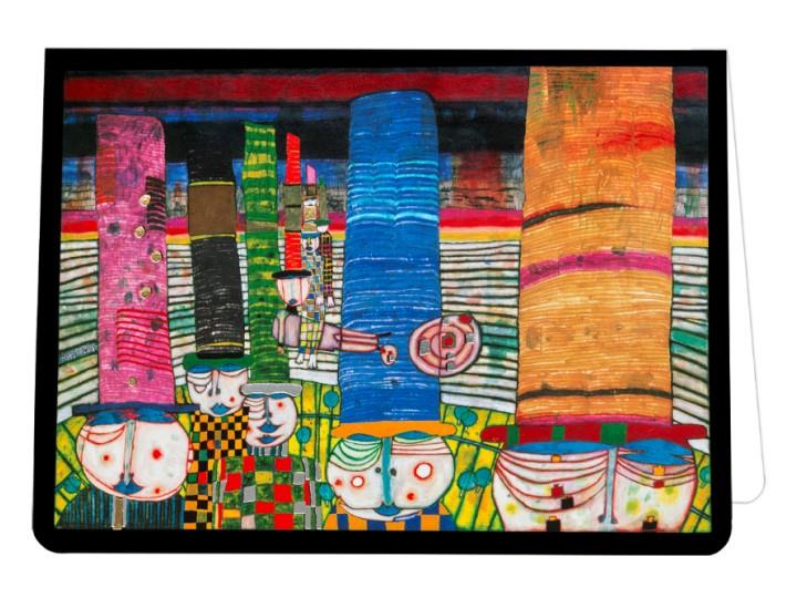 Hundertwasser Greeting Card Hats that Wear You (844)