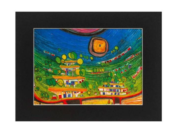 Hundertwasser Mini Print The Houses are Hanging (699)
