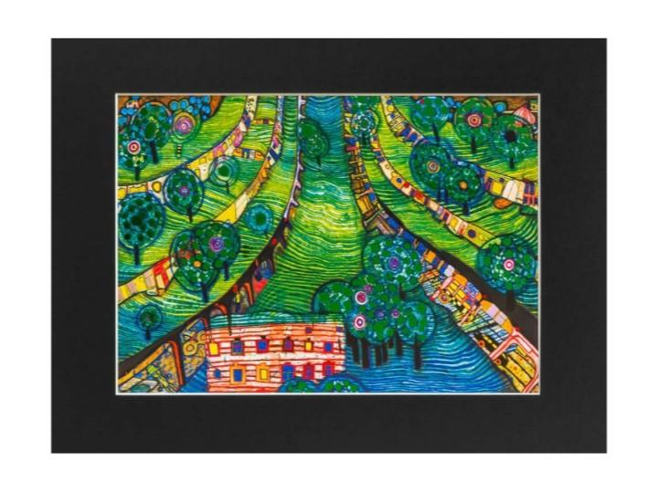 Hundertwasser Mini Print Green Town (781)
