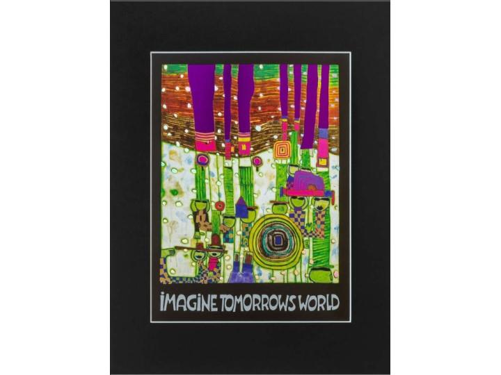 Hundertwasser Mini Print Imagine Tomorrow's World Green (944C)