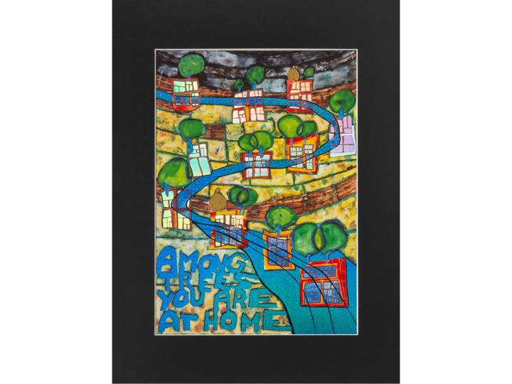 Among Trees You Are Home (967) - Hundertwasser Print 30cm x 40cm
