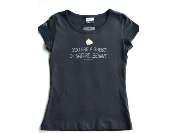 You are a Guest of Nature, Behave! Black - Female Fit