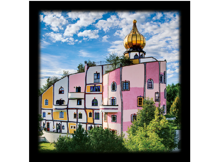 Thermal Village - Hundertwasser Art Photo 48cm x 48cm