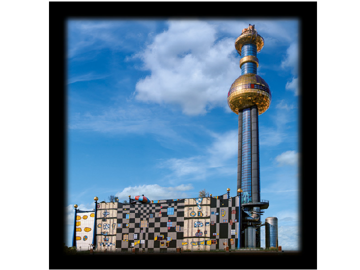 Heating Plant - Hundertwasser Art Photo 48cm x 48cm