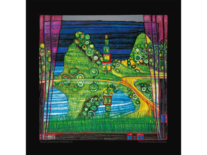 Antipode Island (756) - Hundertwasser Art Poster 48cm x 48cm