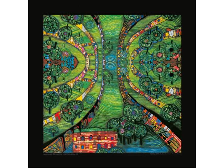 Green Town (781ad) - Hundertwasser Art Poster 48cm x 48cm
