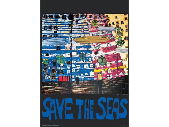 Save the Seas (777D) - Hundertwasser Art Poster 59.4cm x 84cm