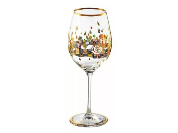 Hundertwasser Wine Glass Gold Rim Black (2)