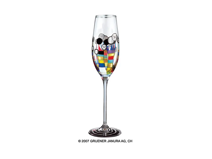 Hundertwasser Sparkling Glass Coral Flowers
