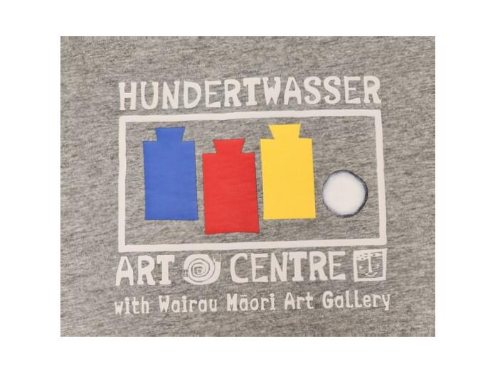 CLEARANCE - Hundertwasser Art Centre Logo Shirt Grey Adult