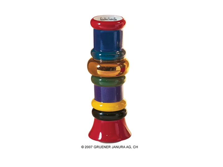 Hundertwasser Column Candle Holder I (Red)