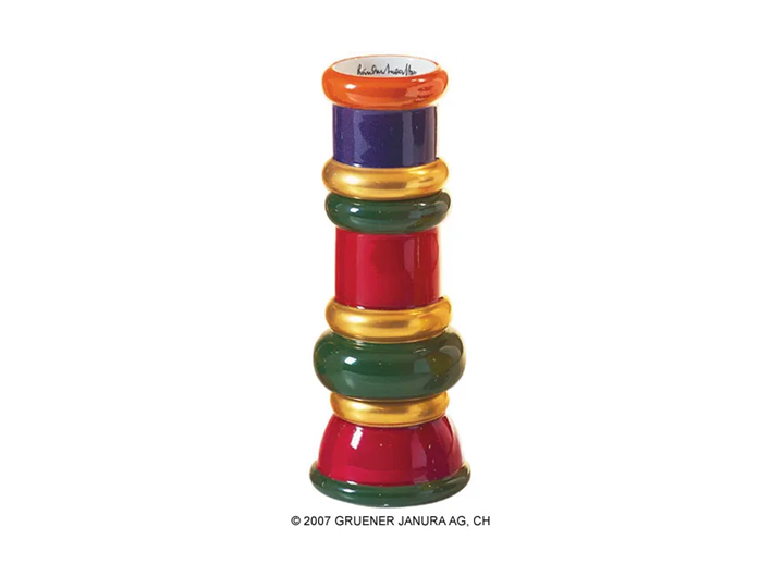Hundertwasser Column Candle Holder II (Orange)