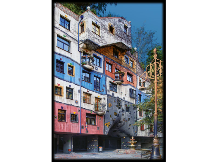 Hundertwasser House Vienna - 001 -  Hundertwasser Architecture Card