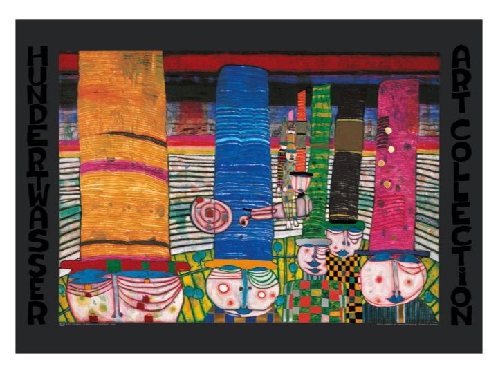 Hats that Wear You (844) - Hundertwasser Art Poster 67cm x 48cm