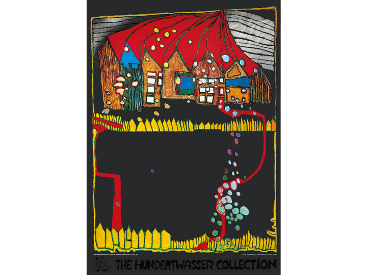 2026 July Sale - Houses in the Snow (557E) - Hundertwasser Poster 59.4cmx84cm Was $182 Now $109.20