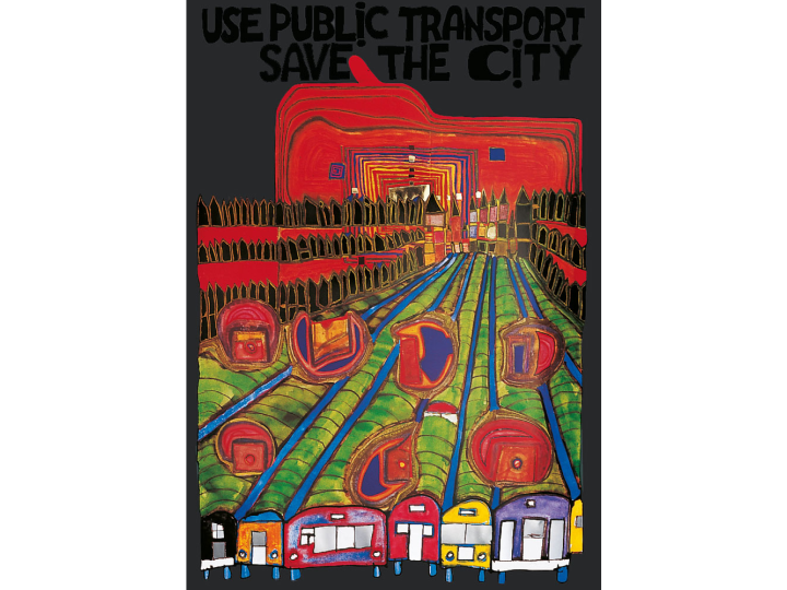 Save the City (553C) - Hundertwasser Art Poster 59.4cm x 84cm