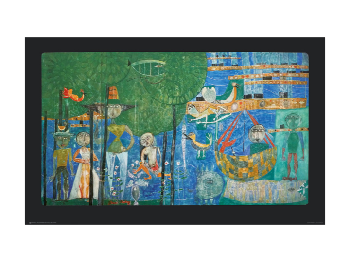 Paradise - Land of Men, of Trees, Birds and Ships (096SW) - Hundertwasser Ltd Granolitho 90cm x 56cm