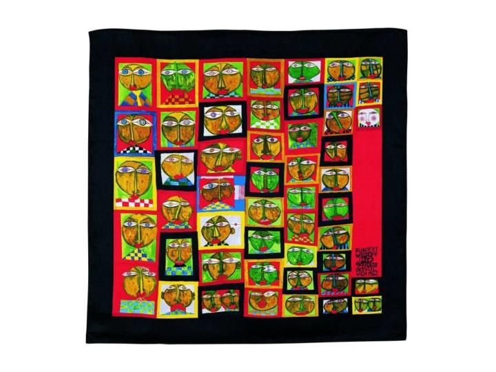Silk Scarf/Foulard Hundertwasser - 99 Heads