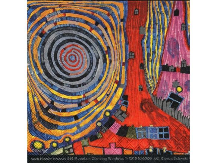 Hundertwasser Serviettes Mountain Climbing (946)