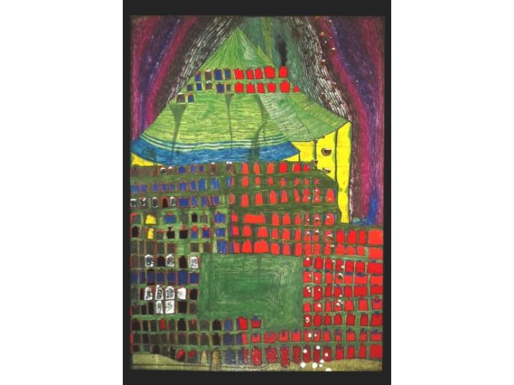 Hundertwasser Art Card (533) A Thousand Windows