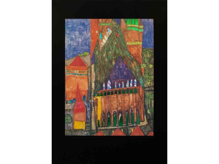 Hundertwasser Art Card (104) Cathedrale l Retired