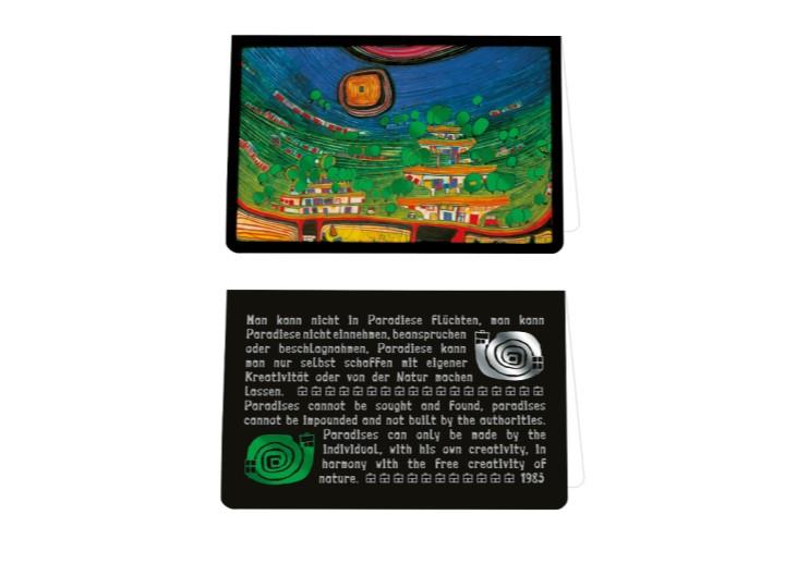 Hundertwasser Greeting Card The Houses are Hanging in the Meadows (699)