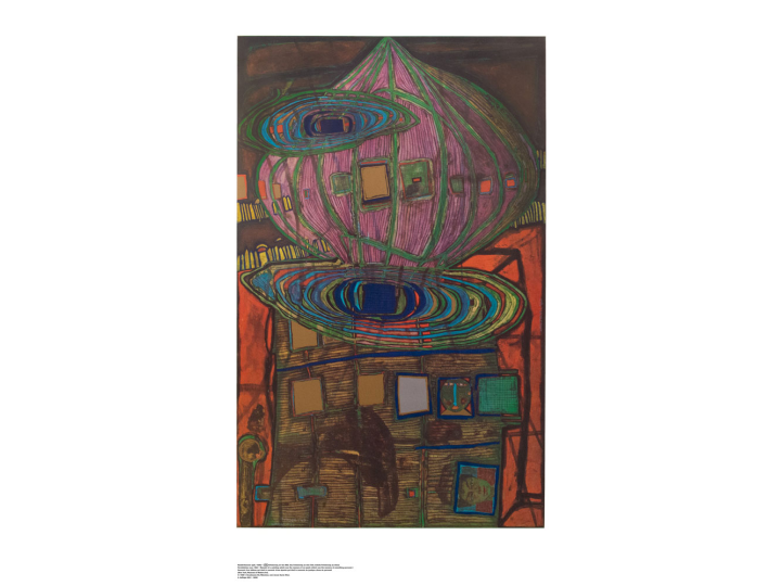 Memory of a Painting (442) - Hundertwasser Art Poster 64cm x 96cm