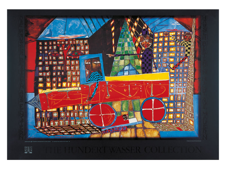 2026 July Sale - Day Dreaming Truck Driver (138) - Hundertwasser Poster 59cmx85cm Was $182 Now $91