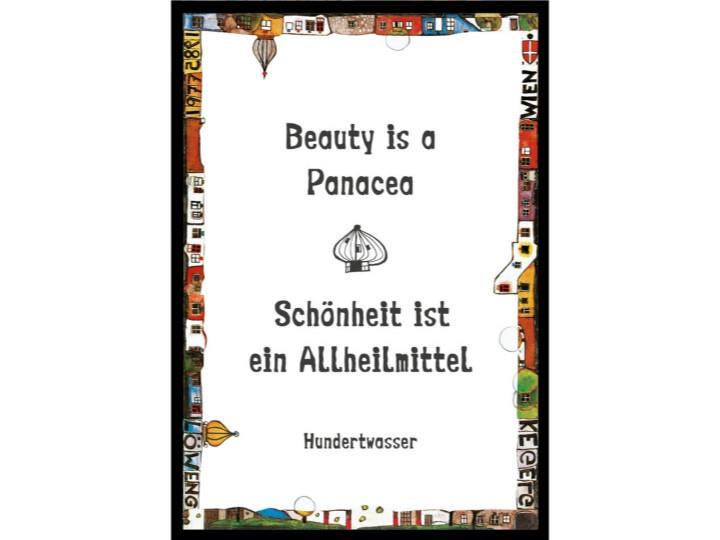 Hundertwasser Quote Card - Beauty is a Panacea