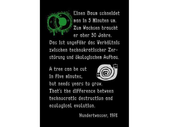 Hundertwasser Quote Card - Ecological Evolution