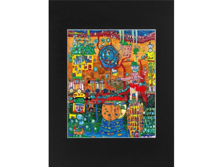 Hundertwasser Mini Print The 30 Day Fax Painting (936)