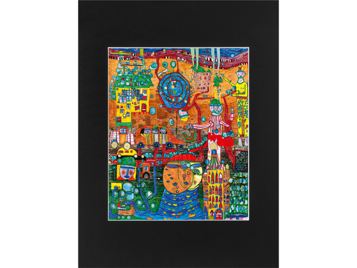 The 30 Day Fax Painting (936) - Hundertwasser Print  30cm x 40cm