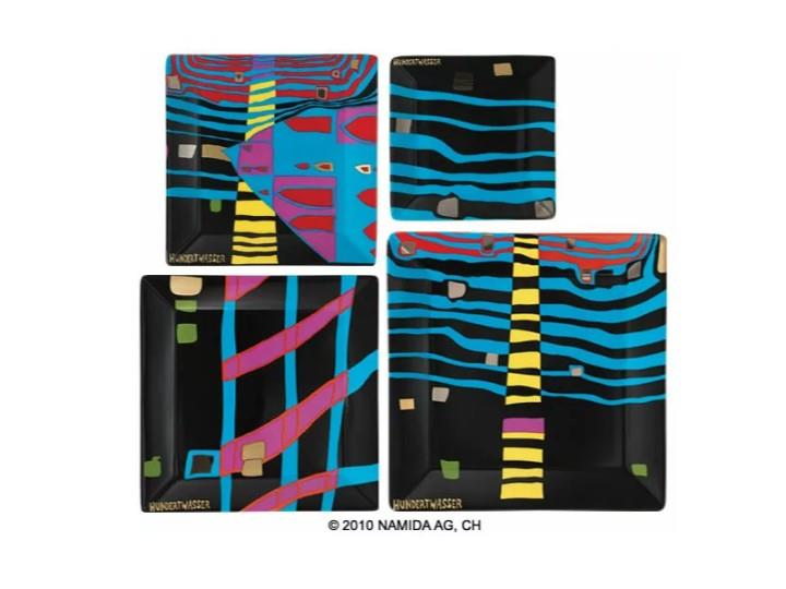 Detail of Infinity Black - Hundertwasser Plate Set