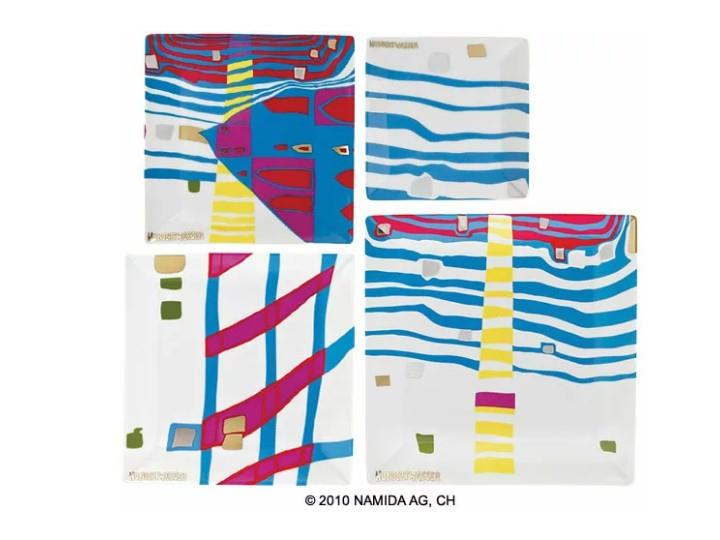 Detail of Infinity White - Hundertwasser Plate Set