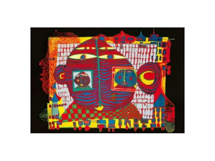 Hundertwasser Art Card (668) Goodbye from Africa Retired