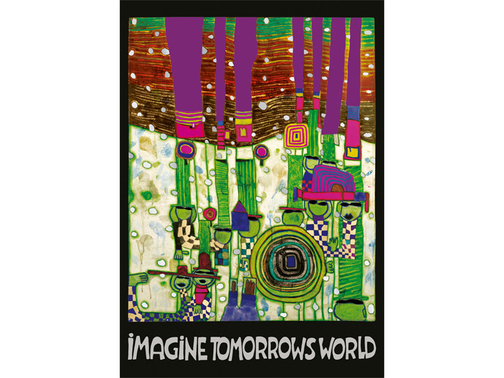 Imagine Tomorrow's World Green (944C) - Hundertwasser Art Card
