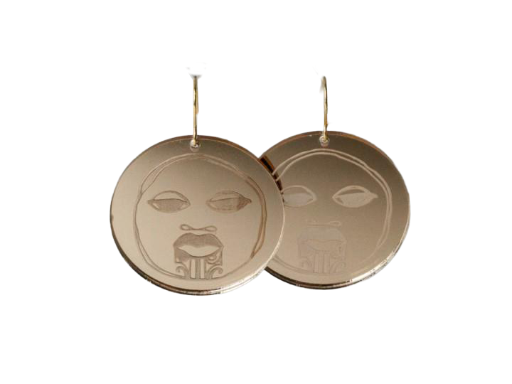 Te Marama Gold Mirror Earrings - Nichola