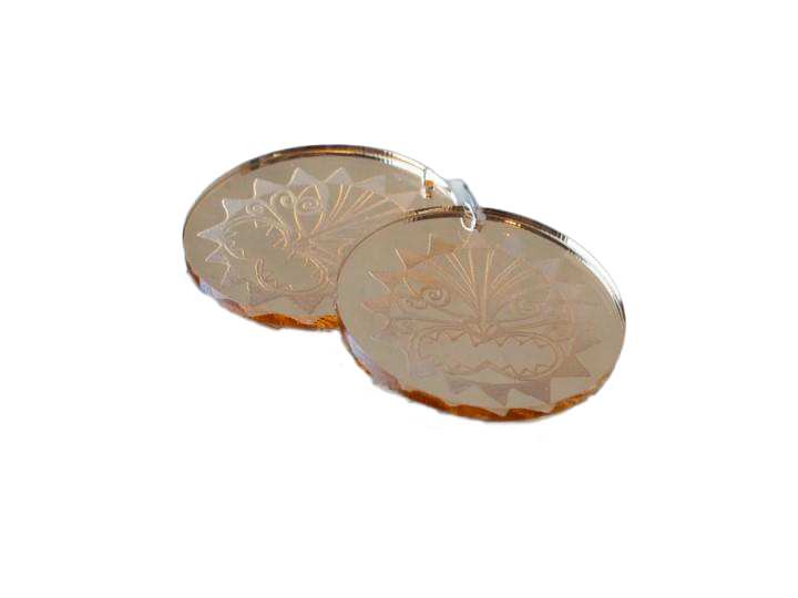 Te Ra Gold Mirror Earrings - Nichola