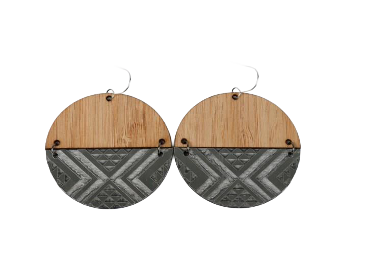 Split Taniko I Large Earrings Silver - Nichola