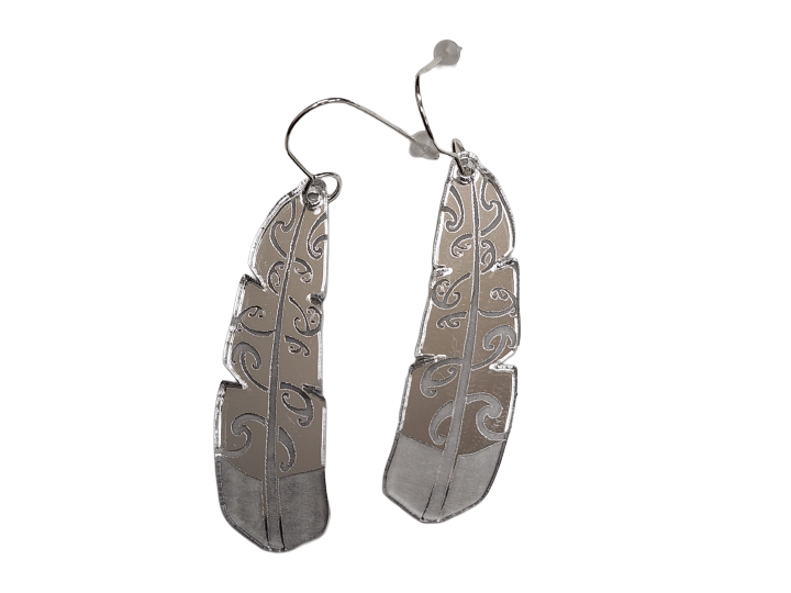 Te Raukura Silver Large Earrings - Nichola