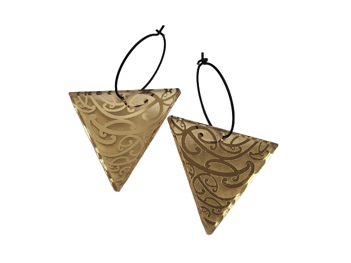 Papatunuku Gold Mirror Earrings - Nichola