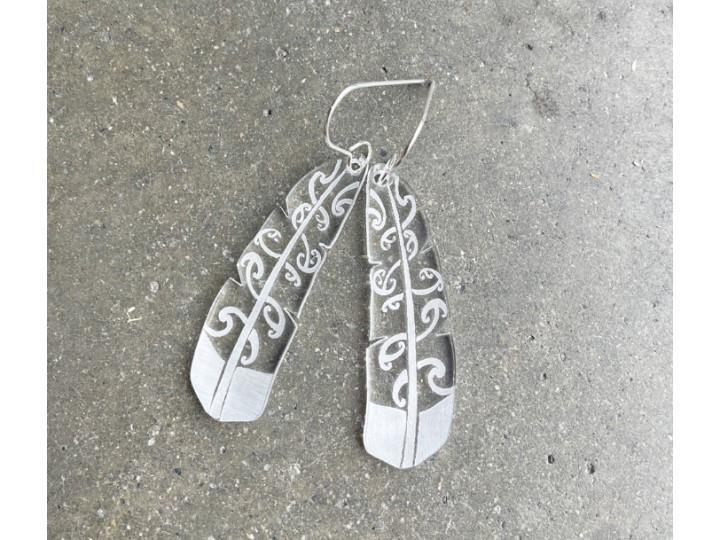 Te Raukura Clear Large Earrings - Nichola