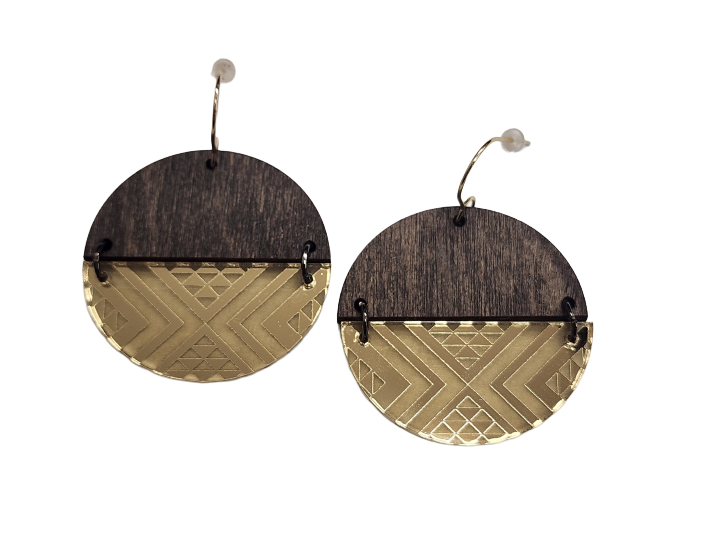 Split Taniko I Gold Medium Earrings - Nichola