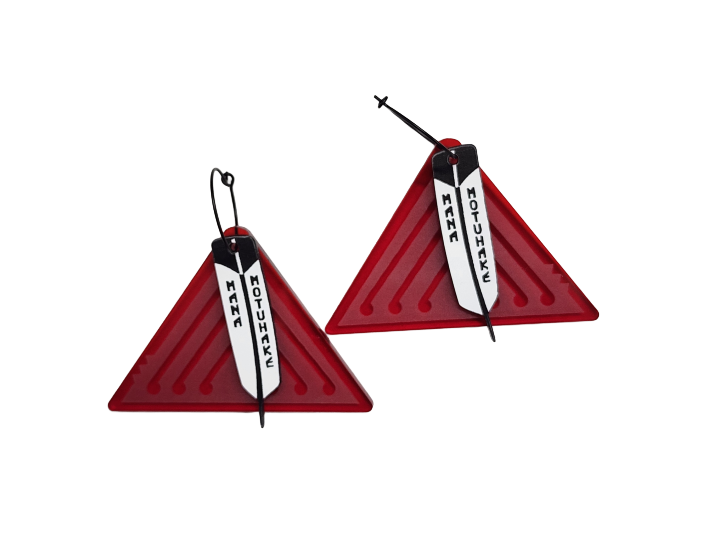 Mana Motuhake II Red Earrings - Nichola