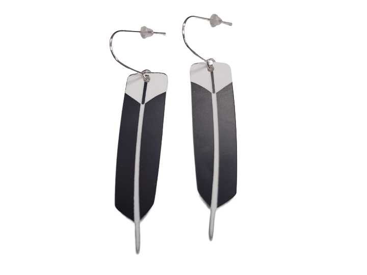 Huia Feather Black Earrings - Nichola