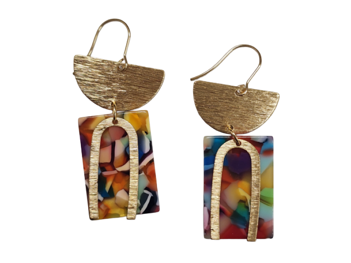 Be Bold Satin Brass Double Earrings